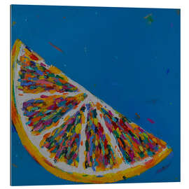 Tableau en plexi-alu Lemon Slice on Blue