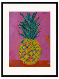 Gerahmter Kunstdruck Poppige Ananas