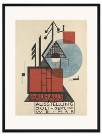 Gerahmter Kunstdruck Bauhaus Ausstellung 1923, Karte IX