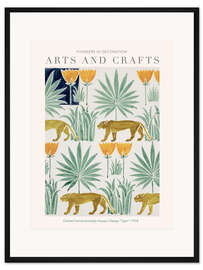 Gerahmter Kunstdruck Arts and Crafts - Tiger Design I