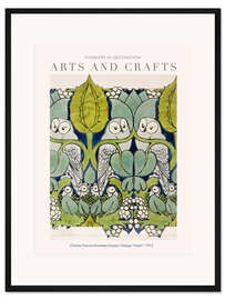Gerahmter Kunstdruck Arts and Crafts - Eulen I