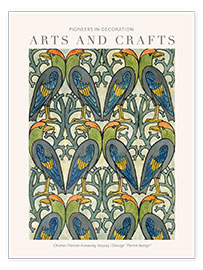 Tavla  Arts and Crafts - Parrot Design I - Charles Francis Annesley Voysey