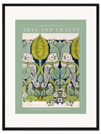 Gerahmter Kunstdruck Arts and Crafts - Eulen II
