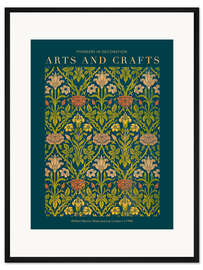 Gerahmter Kunstdruck Arts and Crafts - Rose and Lily Curtain II