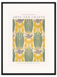 Gerahmter Kunstdruck Arts and Crafts - Vögel und Blumen Design I