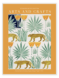 Wall print  Arts and Crafts - Tiger Design II - Charles Francis Annesley Voysey