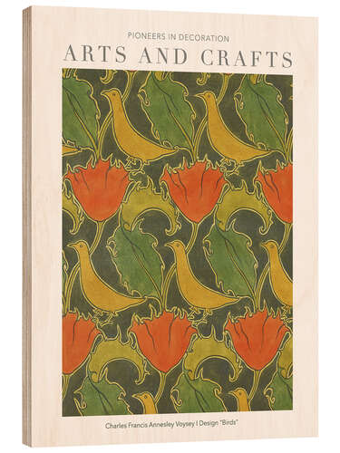 Wood print Arts and Crafts - The Voysey Birds I