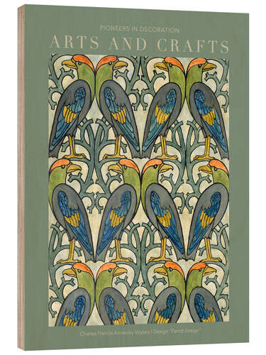 Wood print Arts and Crafts - Parrot Design II