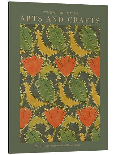 Tableau en aluminium Arts and Crafts - The Voysey Birds II