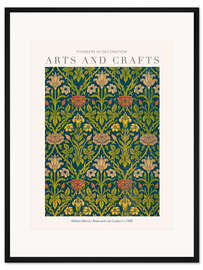 Gerahmter Kunstdruck Arts and Crafts - Rose  and Lily Curtain I