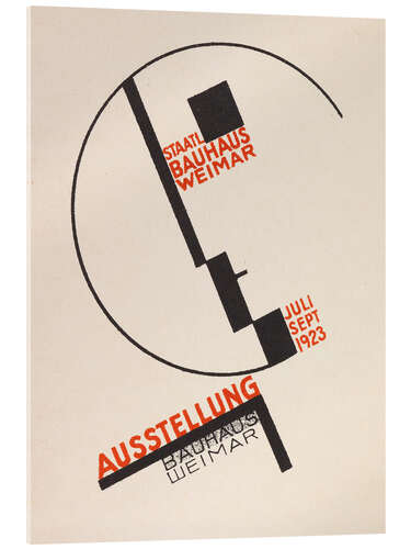 Acrylglasbild Ausstellung Bauhaus Weimar, Postkarte, 1923