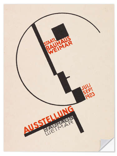 Muursticker Exhibition Bauhaus Weimar, Postcard, 1923