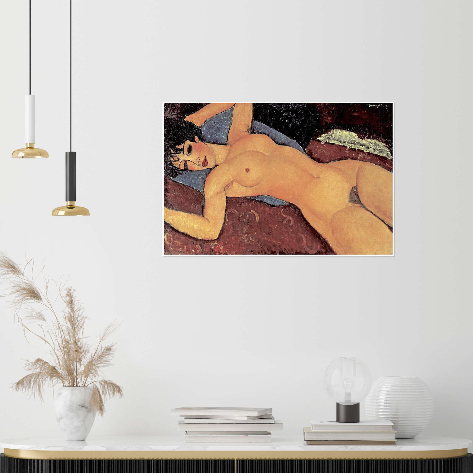 ARTCANVAS Sleeping Nude with Arms offers Open - Red Nude 1917 by Amedeo Modigliani Canvas Art Print