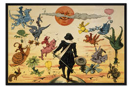 Gerahmter Kunstdruck Cyrano's Dream: The Planetary Journey