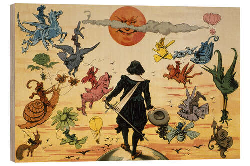 Wood print Cyrano's Dream: The Planetary Journey