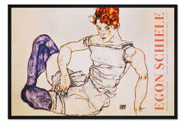 Gerahmter Kunstdruck Sitzende Frau mit violetten Strümpfen, 1912