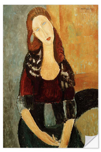 Naklejka na ścianę Jeanne Hébuterne seated, 1918