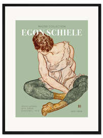 Gerahmter Kunstdruck Seated Woman With Green Stockings, 1918