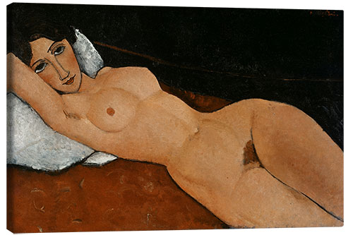 Canvas print Reclining Female Nude on a White Cushion, 1917/18