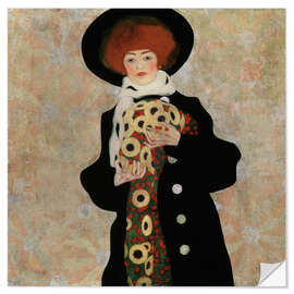 Selvklebende plakat Portrait of a woman with a black hat, 1909