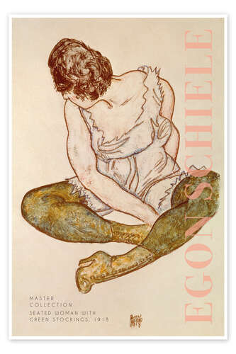 Poster Seated Woman With Green Stockings, 1918