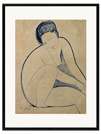 Impression artistique encadrée Nu assis, 1918