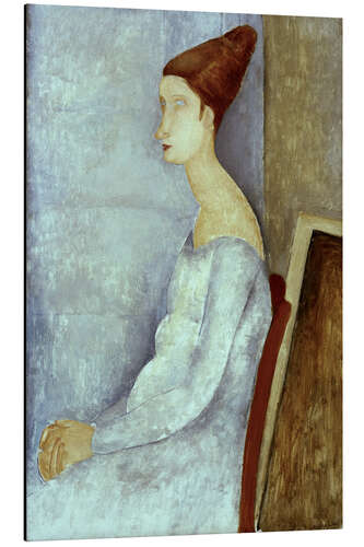 Aluminiumsbilde Portrait of the seated Jeanne Hebuterne, 1918