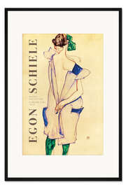 Gerahmter Kunstdruck Standing girl in blue dress and green stockings, 1913