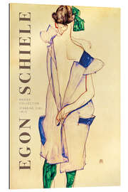 Gallery print Standing girl in blue dress and green stockings, 1913