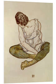 Foam board print Seated Woman With Green Stockings, 1918