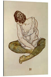 Magnettafel Sitzende Frau mit grünen Strümpfen, 1918