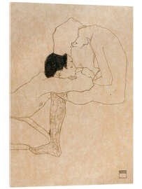 Akryylilasitaulu  Lovers, 1909 - Egon Schiele