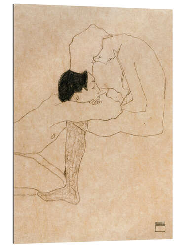 Stampa su plexi-alluminio Lovers, 1909