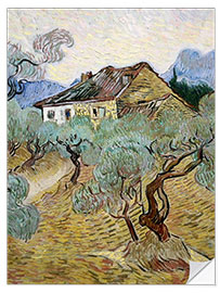 Selvklebende plakat The White Cottage Among the Olive Trees, 1889