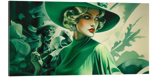 Galleritryck Lady in Green III - Art Deco