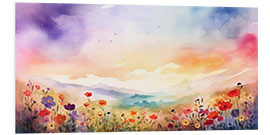 Foam board print Flower Meadow in Summer Evening