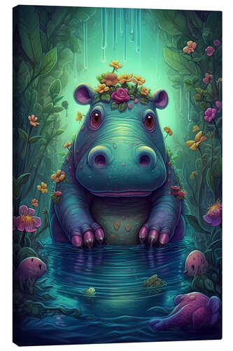 Canvas print The little Hippopotamus