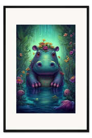 Gerahmter Kunstdruck Das kleine Nilpferd