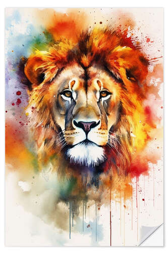 Muursticker Colorful Lion