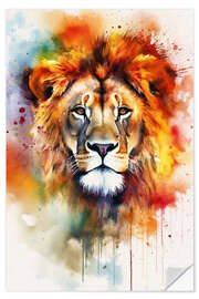 Selvklebende plakat Colorful Lion