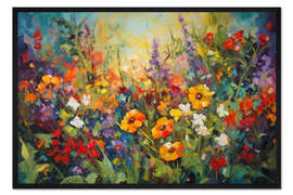 Gerahmter Kunstdruck Farbenfrohe Blumenwiese