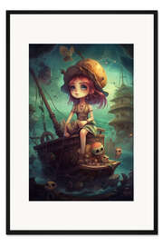 Gerahmter Kunstdruck Das kleine Piratenmädchen