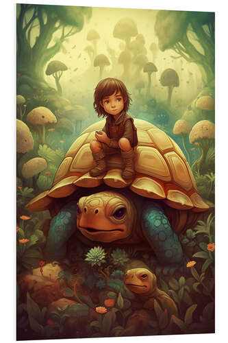 Foam board print The Little Boy and the Turtle