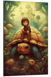 Magnettafel Der kleine Junge und die Schildkröte