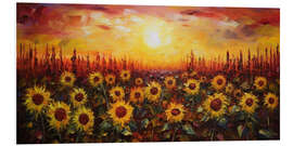 Tableau en PVC Sunflower Field at Sunset