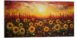 Tableau en plexi-alu Sunflower Field at Sunset