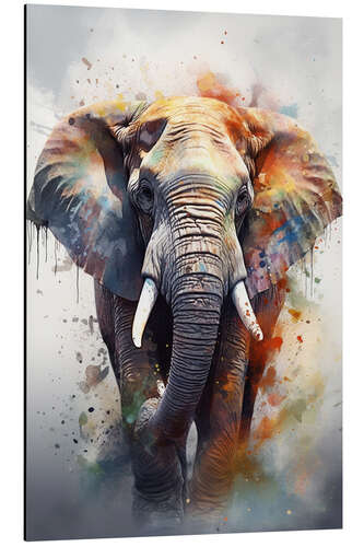 Aluminium print Watercolor Elephant