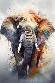 Magnettafel Elefant in Wasserfarben