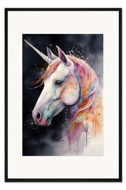 Gerahmter Kunstdruck Magisches Einhorn