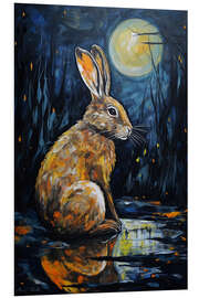 Foam board print A Rabbit in the Moonlight